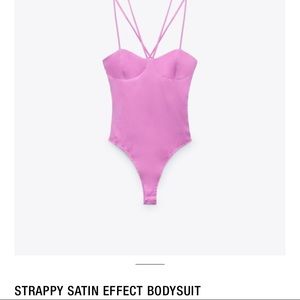 Zara Satin Effect Strappy Bodysuit